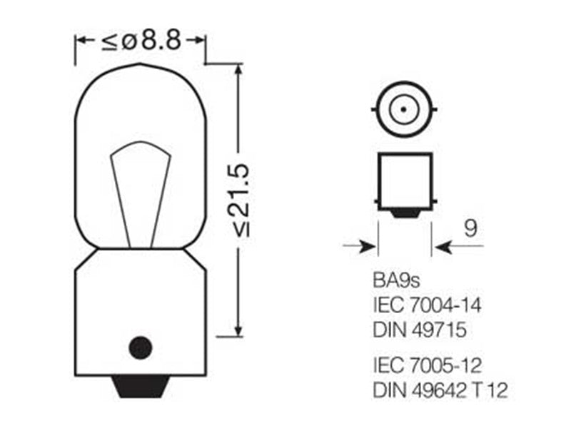 OSRAM ORIGINAL 12V 4W BA9S T4W