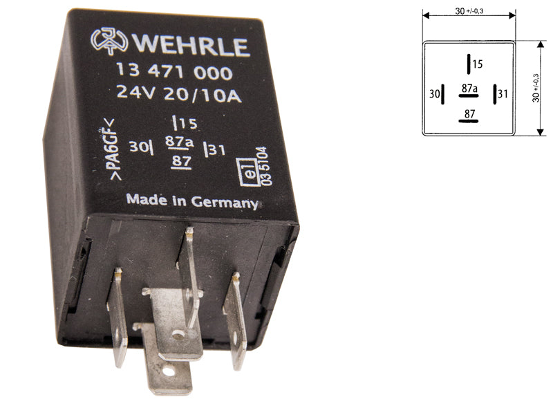 ASKELRELE WEHRLE 24V 5-NAP. 20/10A +OHJAUS