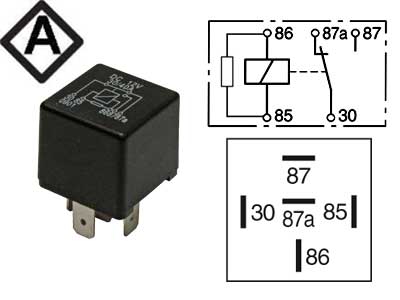 RELE 12V 20/30A VASTUS A-KYTKENTÄ