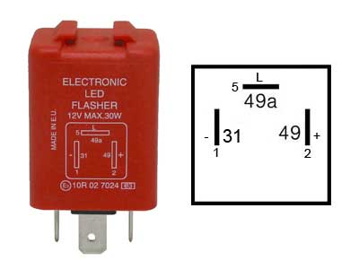 VILKKURELE LED 12V 3-NAP. MAX 30W