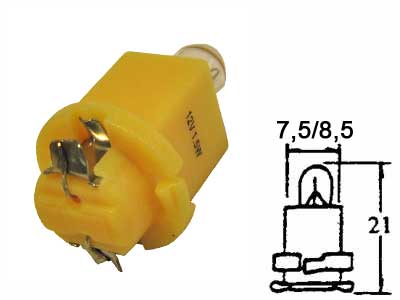 POLTTIMO 12V 1.5W BAX KELTAINEN