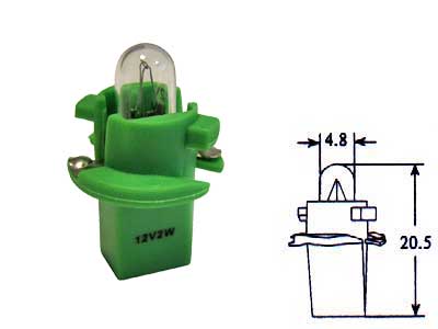 POLTTIMO 12V 2W BX2D VIHREÄ
