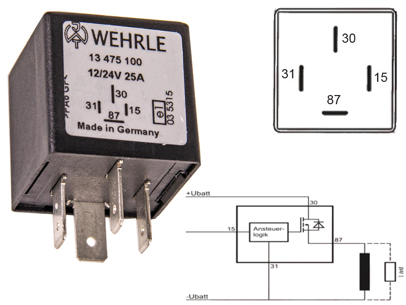 PUOLIJOHDERELE 24V 25A