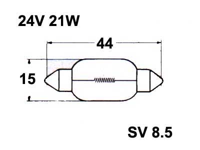 SAFRA 2425 24V 21W 15X43