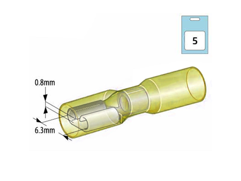 KUTISTELIITIN AUTOLINE KELT. 6,3 NAARAS 5KPL