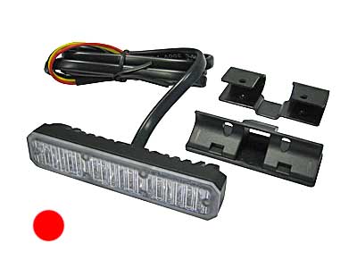 AXIXTECH MS6 PUNAINEN LED-VAROITUSVILKKU JALALLA R65 12-24V #