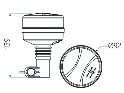 LED-MAJAKKA R65 MINI LOW 12/24V KELT. TAPPI