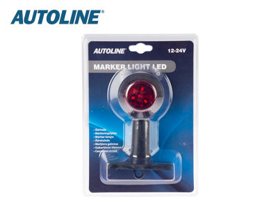 AUTOLINE LED ÄÄRIVALO PUN/VAL. KUMIVARSI 12-24V