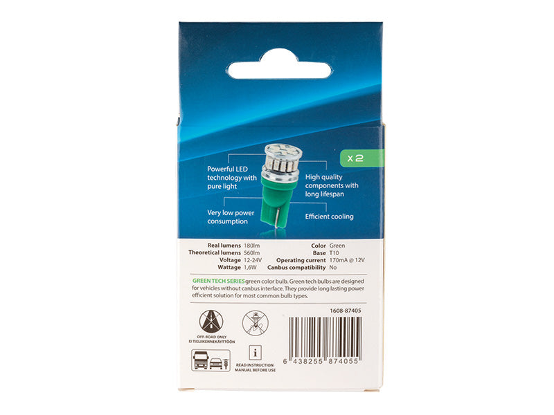 LED-POLTTIMOPARI T10 VIHREÄ AUTOLINE