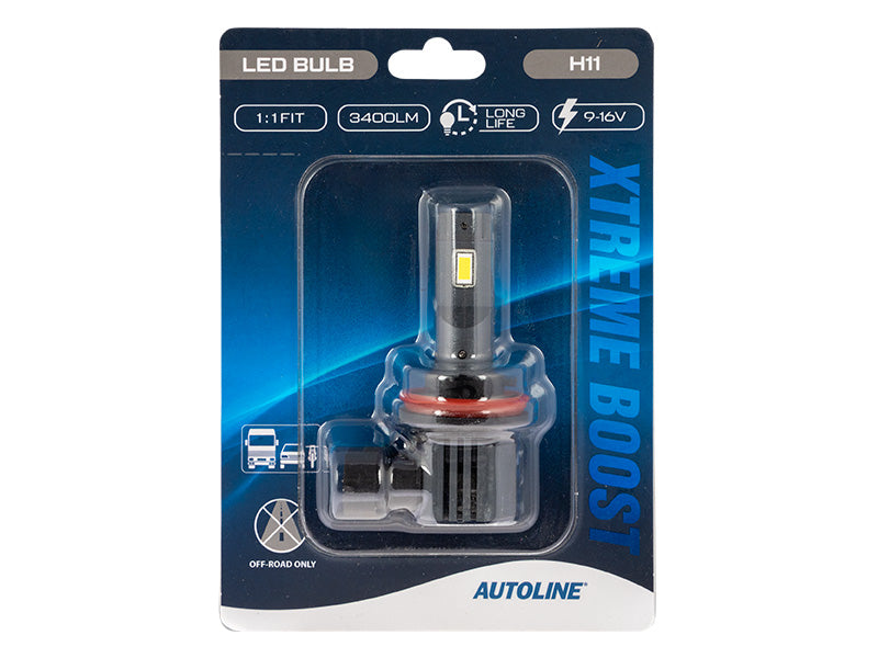 AUTOLINE 1:1 XTREME BOOST LED-POLTTIMO H11 9-16V 3400LM