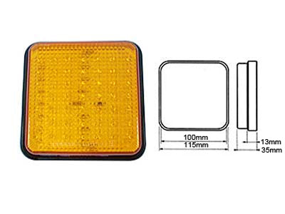 LED TAKAVALO 10-30V KELT 100X100MM (VILKKU)