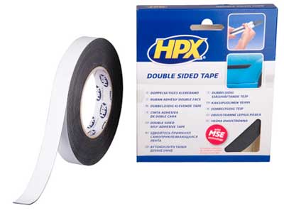 KAKSIPUOLEINEN VAAHTOTEIPPI MUSTA HPX 19MMX10M