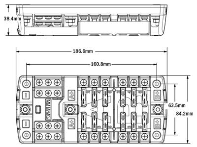 SULAKERASIA GM 2 X 6 SULAKKEEN PIIRIÄ MIINUSKISKOLLA