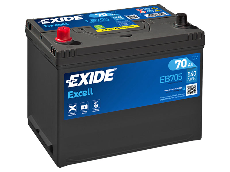 EB705 EXIDE EXCELL 70AH 270X173X222 +/- 540A