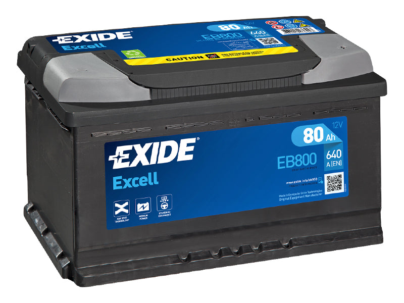 EB800 EXIDE EXCELL 80AH 315X175X190 -/+ 640A