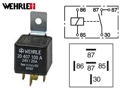 RELE WEHRLE 24V 20A 5-N.