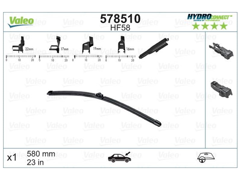 VALEO HF58 HYDROCONNECT FRONT LHD 58CM