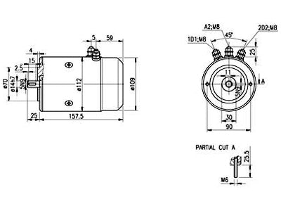 DC-MOOTTORI 12V/0,7KW AMJ4728