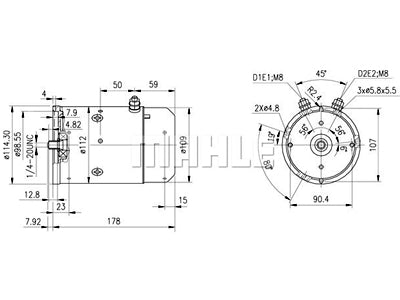 DC-MOOTTORI MAHLE 24V 1,8KW CW--> 3200RPM