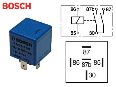RELE BOSCH 12V 2X15A ILMAN PIDIKETTÄ