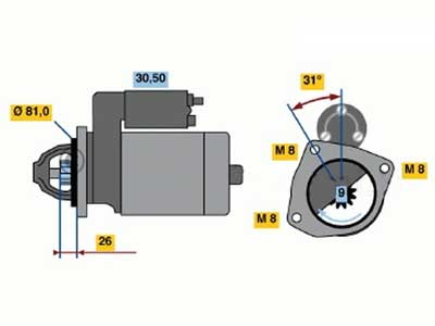 STARTTI BOSCH PSA 1896 12V 2,3KW