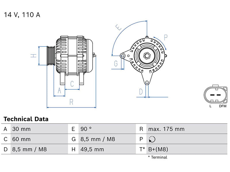 LATURI BOSCH 14V 110A