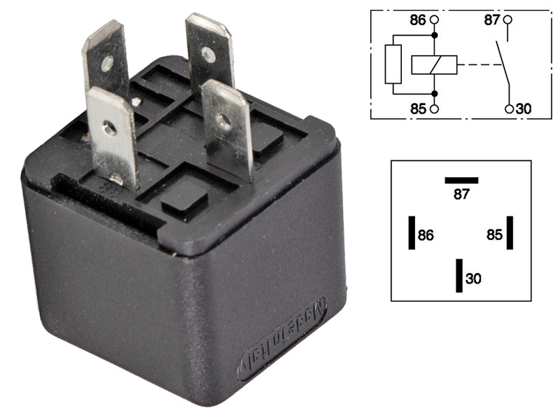 RELE 12V 30A 4-NAP., VASTUS, ILMAN PIDINTÄ