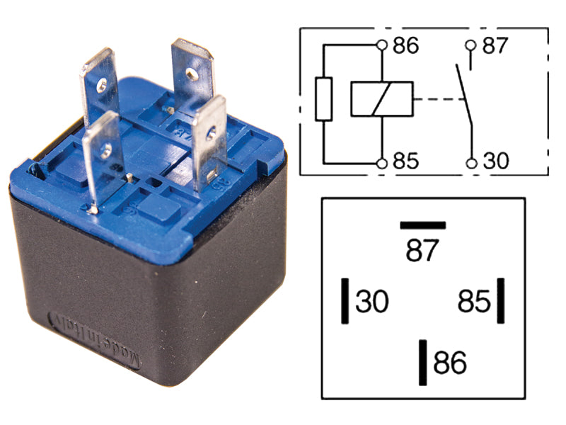 RELE BOSCH 12V 30A, VASTUS, A-KYTKENTÄ ILMAN KIINN.