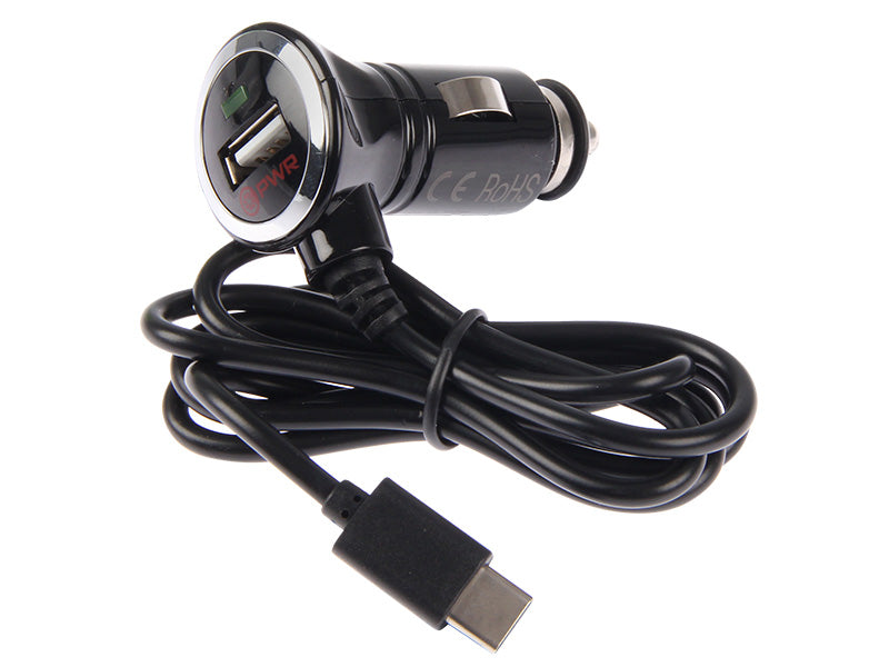 C-PWR USB AUTOLATURI 1XUSB-A PORTTI + TYPE-C KAAPELI