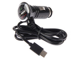 C-PWR USB AUTOLATURI 1XUSB-A PORTTI + TYPE-C KAAPELI