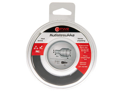 C-PWR KUTISTESUKKA 6,4-3,2MM MUSTA 2M