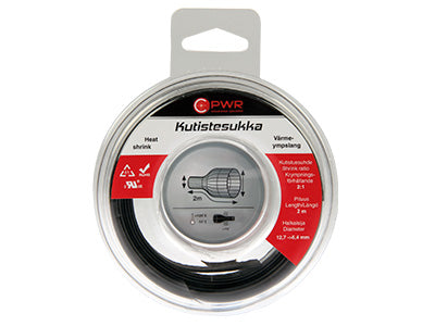 C-PWR KUTISTESUKKA 12,7-6,4MM MUSTA 2M