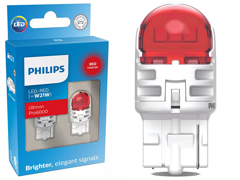 POLTTIMOPARI PHILIPS LED W21W 12V PUN.  PRO6000