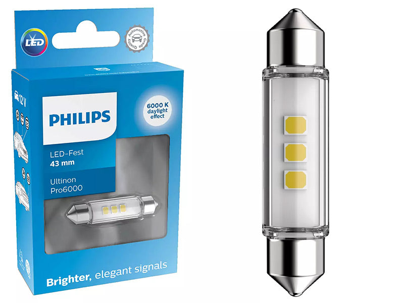 POLTTIMO PHILIPS LED FESTOON 43MM 12V 6000K PRO6000