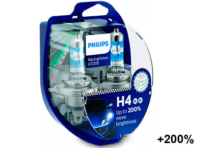 POLTTIMOPARI PHILIPS H4 12V RACINGVISION GT200 BLISTER