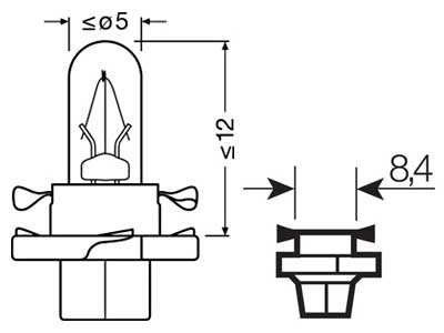 OSRAM ORIGINAL 12V BX8,4D 1,12W