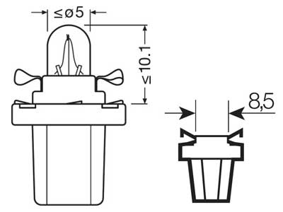 OSRAM ORIGINAL 12V B8,5D 1,2W