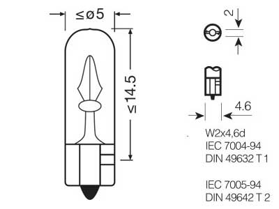 OSRAM ORIGINAL 12V W1,2W