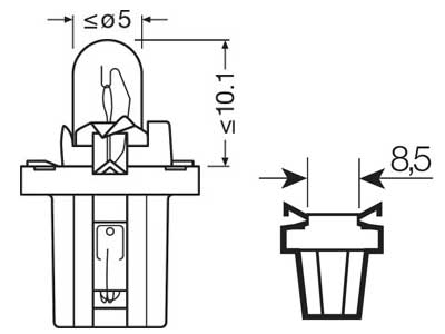 OSRAM ORIGINAL 12V BX8,5D 2W