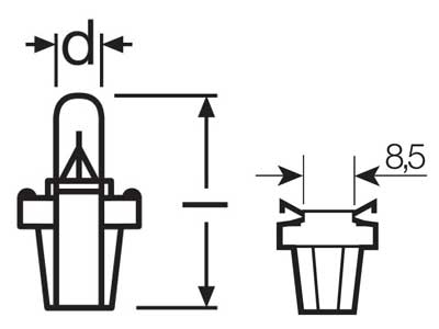 OSRAM ORIGINAL 12V B8,5D 2W