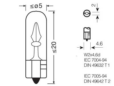 OSRAM ORIGINAL 12V W2,3W