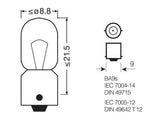 OSRAM ORIGINAL 12V 4W BA9S T4W