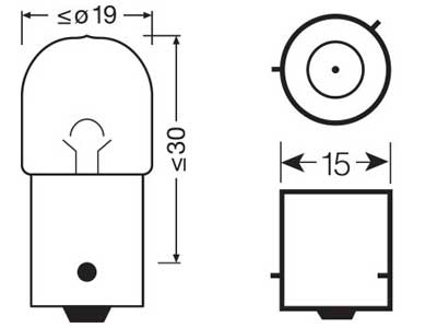 OSRAM ORIGINAL 12V 10W RY10W BAU15S AMBER