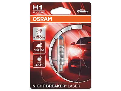 OSRAM NIGHT # BREAKER LASER 12V H1 SINGLE BLISTER