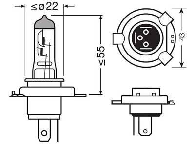 OSRAM ORIGINAL 12V H4