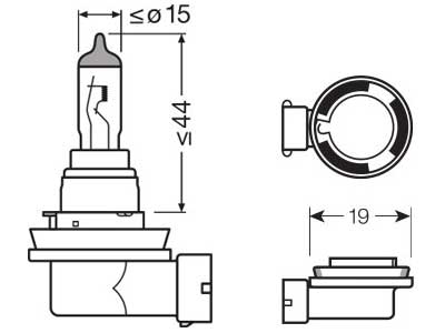 OSRAM ORIGINAL H8 12V 35W PGJ19-1