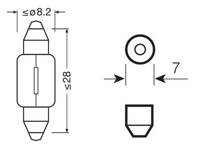 OSRAM ORIGINAL 12V 3,5W SV7-8 28MM