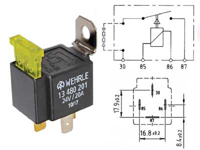 RELE 24V/20A 4N  SULAKE