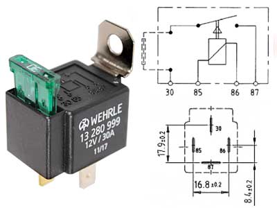 RELE 12V 4N 30A SULAKE