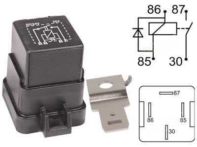 RELE 24V 40A DIODILLA,HAMEELLA